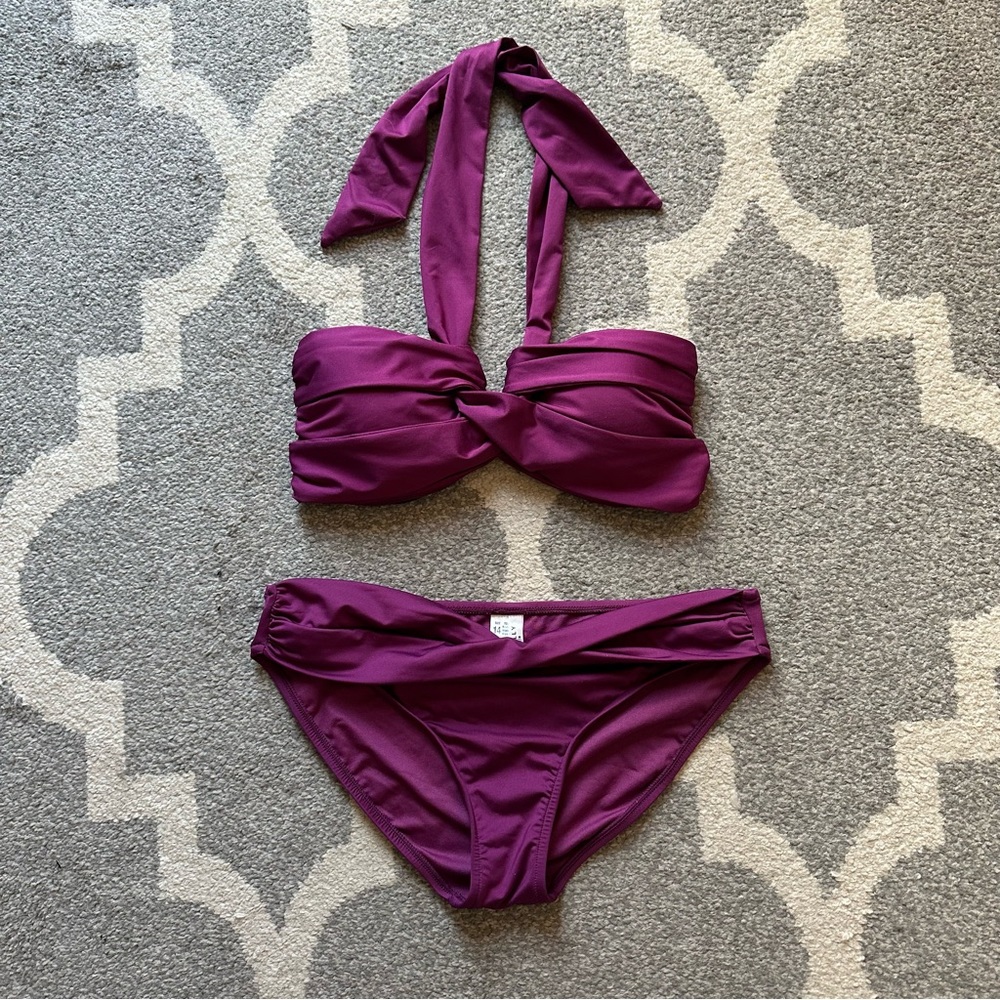 Seafolly Twist Bandeau Bikini in Boysenberry